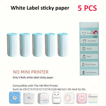 Mini Printer Portable Sticker Printer Mini Thermal Printer Compatible for Journal, Memo, Photo, Print Pod Gifts for Girls Kids