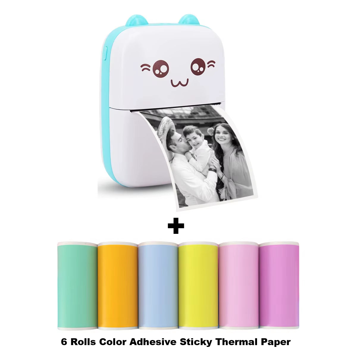 Mini Printer Portable Sticker Printer Mini Thermal Printer Compatible for Journal, Memo, Photo, Print Pod Gifts for Girls Kids