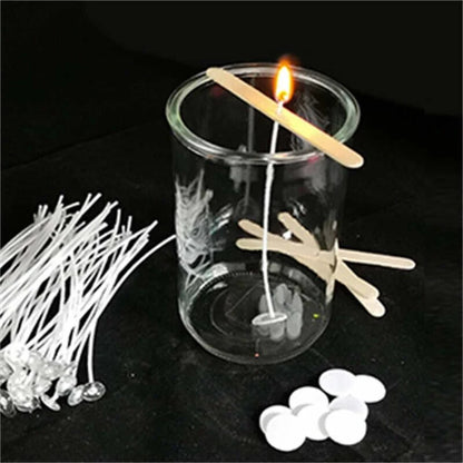 Candle Wicks 6 Inch Cotton Core Candle Making Supplies Pre Tabbed 100PCS New