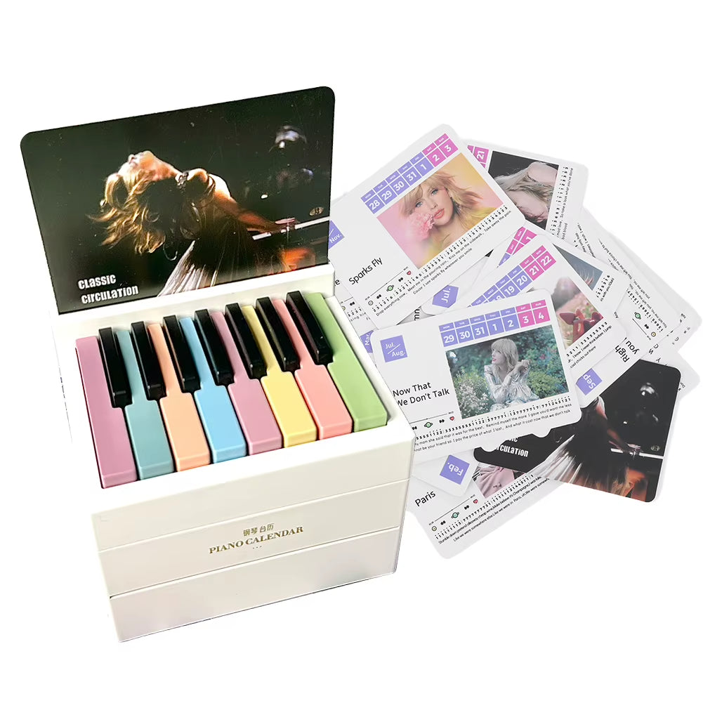 Taylor Piano Calendar Music Sheets Toy Desktop Peripheral Ornaments Piano Desk Calendar Mini Piano Calendar Gift for Fans