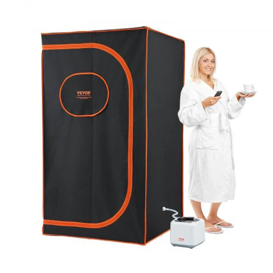 VEVOR Portable Steam Sauna Tent Full Size, 1000W Personal Sauna Blanket Kit for Home Spa, Detoxify & Soothing Heated Body Therapy, Time & Temperature Remote Control with Floor Mat