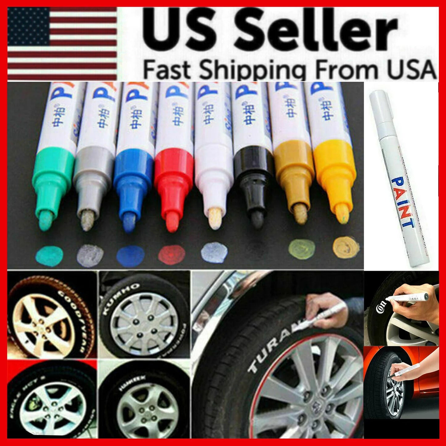 Waterproof Permanent Paint Marker Pen for Car Tyre Tire Tread Rubber Metal Pen