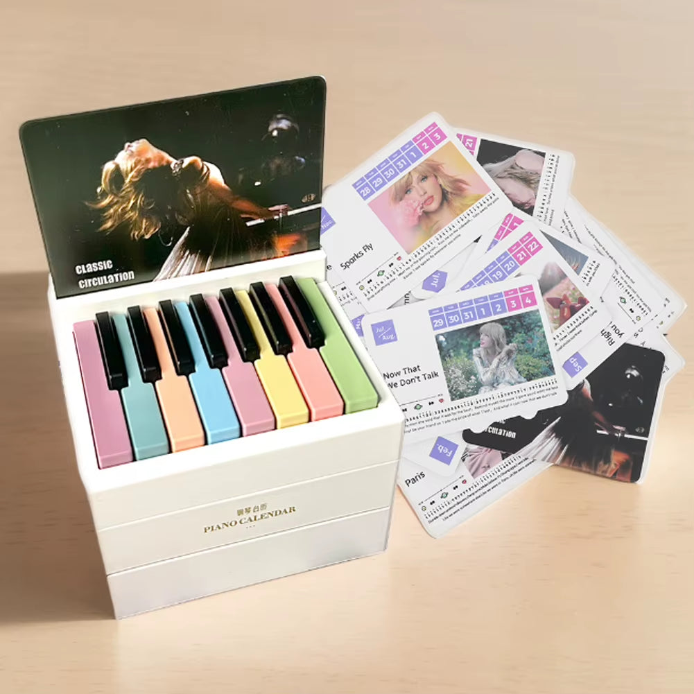 Taylor Piano Calendar Music Sheets Toy Desktop Peripheral Ornaments Piano Desk Calendar Mini Piano Calendar Gift for Fans