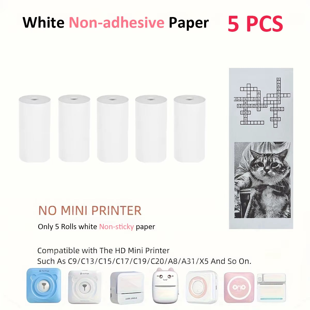 Mini Printer Portable Sticker Printer Mini Thermal Printer Compatible for Journal, Memo, Photo, Print Pod Gifts for Girls Kids