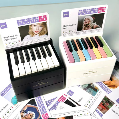 Taylor Piano Calendar Music Sheets Toy Desktop Peripheral Ornaments Piano Desk Calendar Mini Piano Calendar Gift for Fans