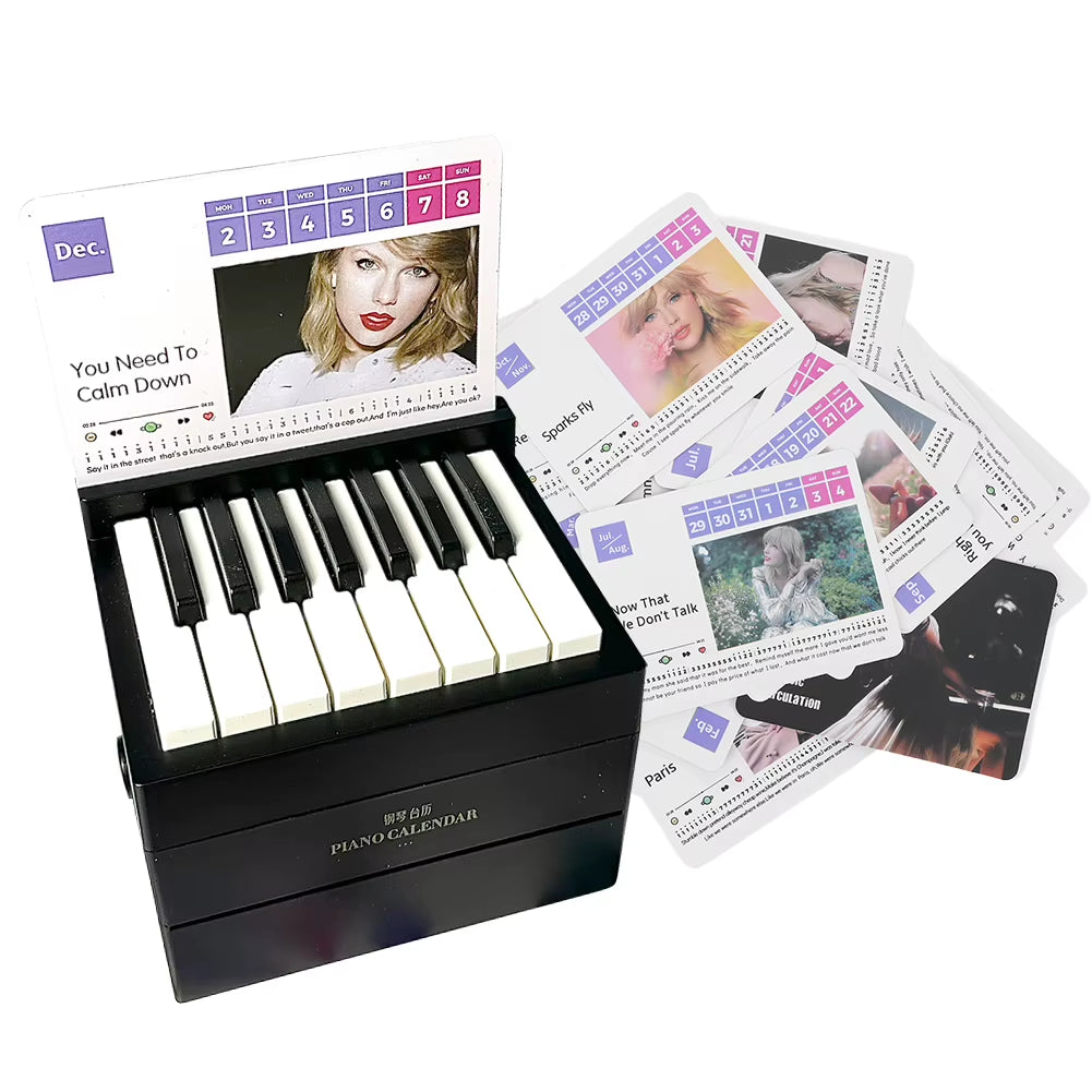 Taylor Piano Calendar Music Sheets Toy Desktop Peripheral Ornaments Piano Desk Calendar Mini Piano Calendar Gift for Fans