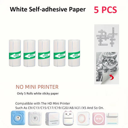 Mini Printer Portable Sticker Printer Mini Thermal Printer Compatible for Journal, Memo, Photo, Print Pod Gifts for Girls Kids